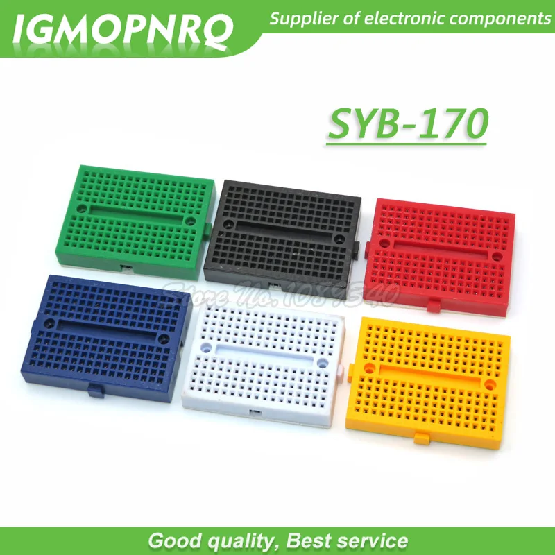 2PCS SYB-170 yellow white black bule green red Mini Solderless Prototype Breadboard 170 Tie-points PCB Test Board