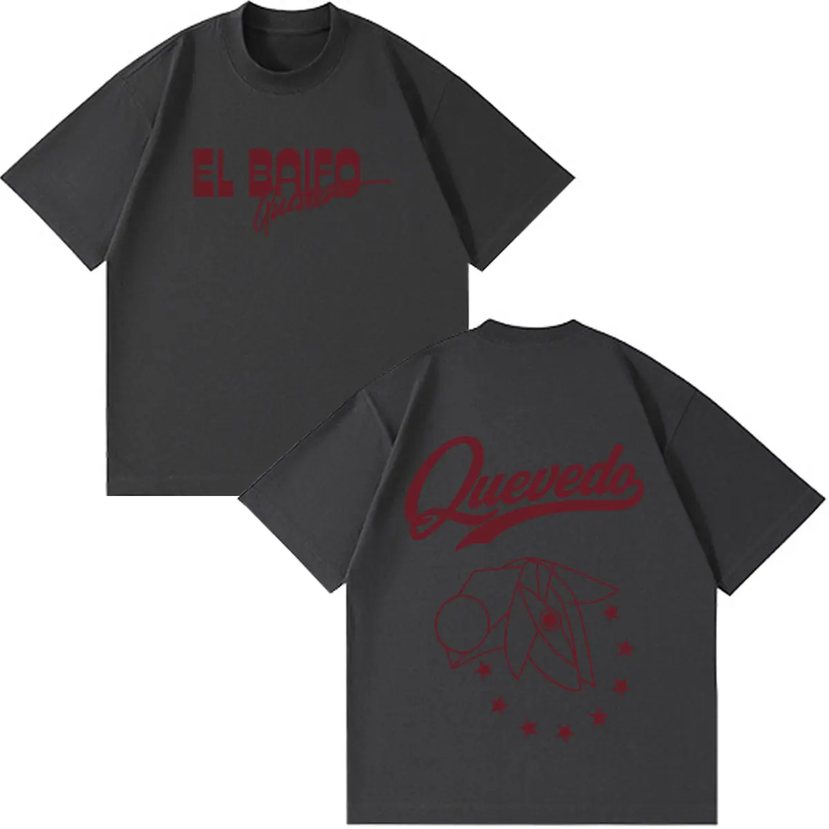 QUEVEDO EL BAIFO Album 2026 Tour Print T-Shirt Herren Damen Mode T-Shirt Sommer Kurzarm Baumwolle Casual Vintage T-Shirts Top – Detail 6