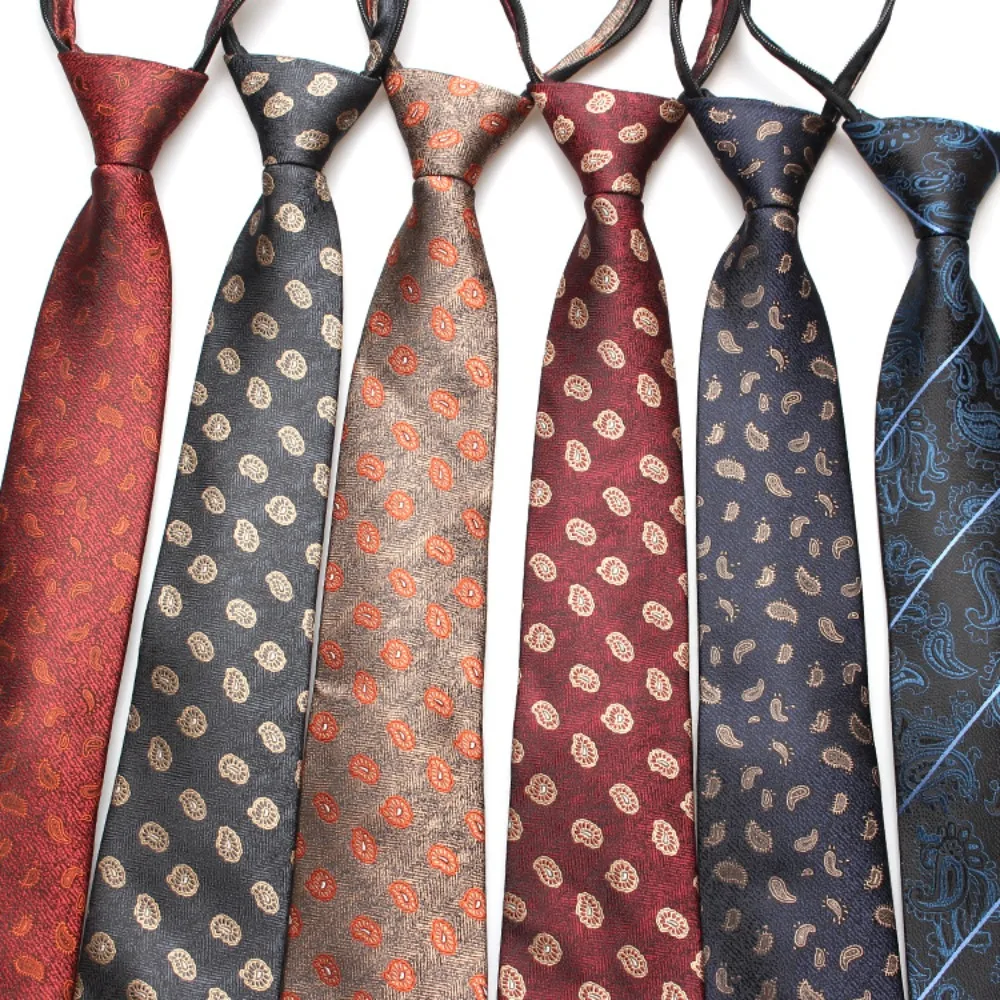 Multicolor 8CM Zipper Neck Ties Adjustable Easy to Tie Floral Neck Ties Collar Accessories Gravatas Business Formal Tie Office