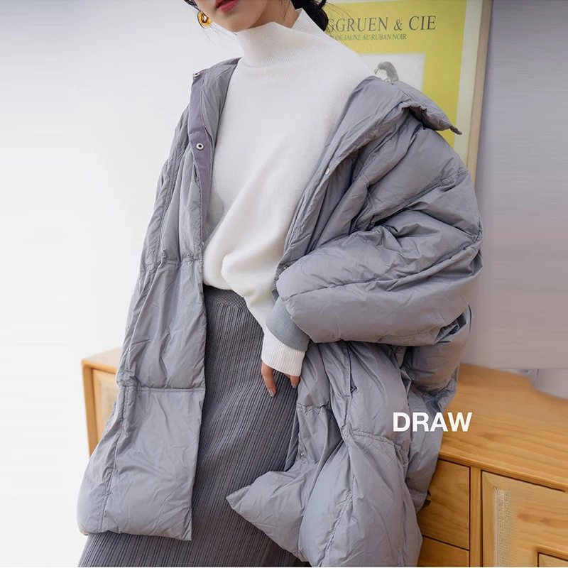 Imagem -03 - Nova Moda Inverno para Mulheres Jaqueta Longo Quente Oversize para Baixo Jaqueta de Tecido Grosso Macio Quente Parkas Personalidade Senhoras Cabolsa Puffer