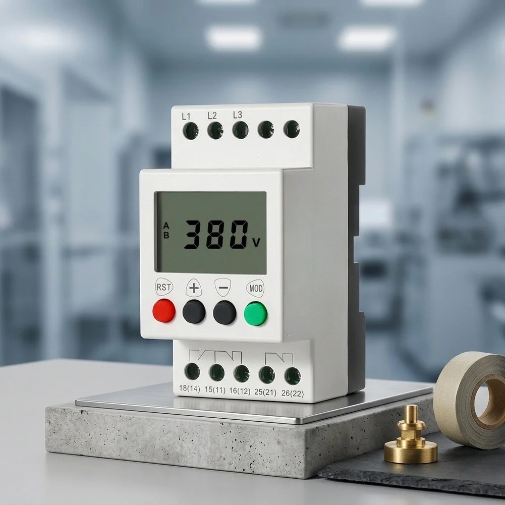 JVR1000-A Three Phase Voltage Sequencer Protector 208V to 480V AC 50/60Hz for Elevators Charging Stations Motors