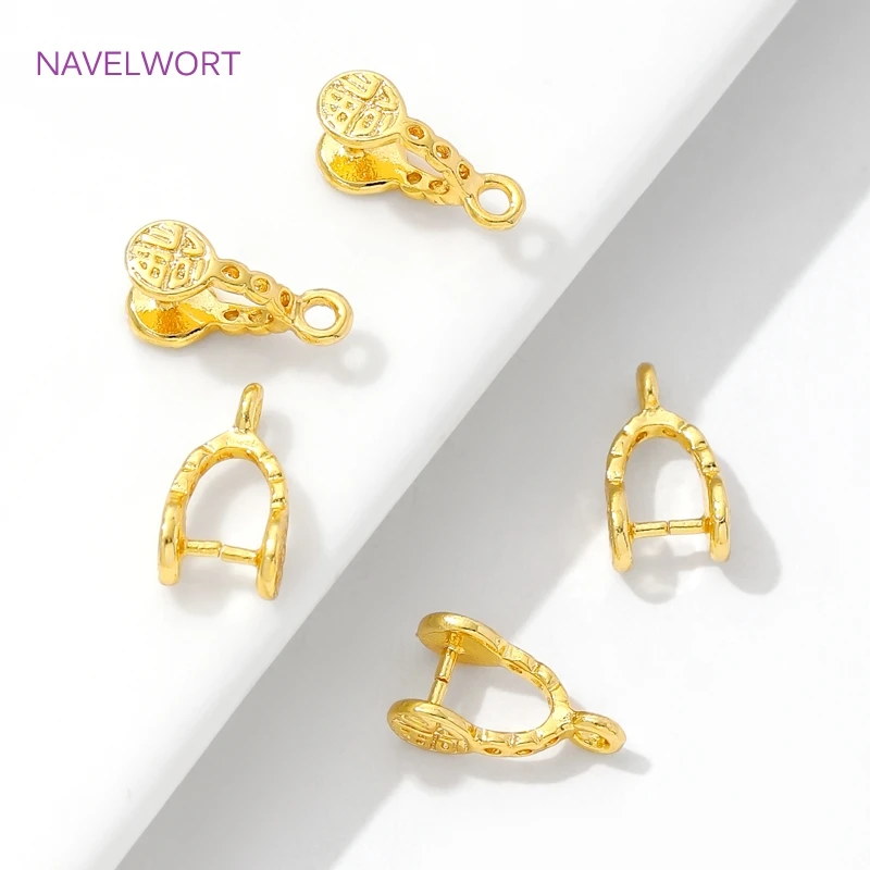 10/20 قطعة مشبك نحاسي قرصة كليب الكفالات موصلات 18K مطلية بالذهب قرصة قلادة الكفالات ل عقد دي اي واي صنع المجوهرات اكسسوارات