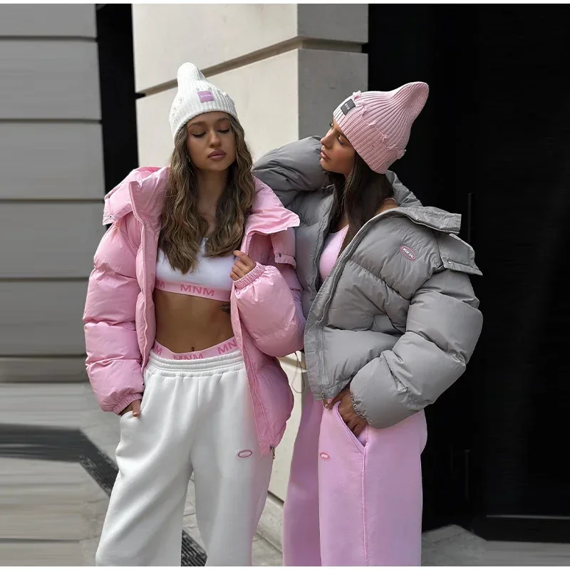 

Двусторонняя женская хлопковая стеганая куртка с капюшоном на молнии и длинными рукавами, женские короткие пальто 2021, осень-зима, шикарная женская новая верхняя одежда