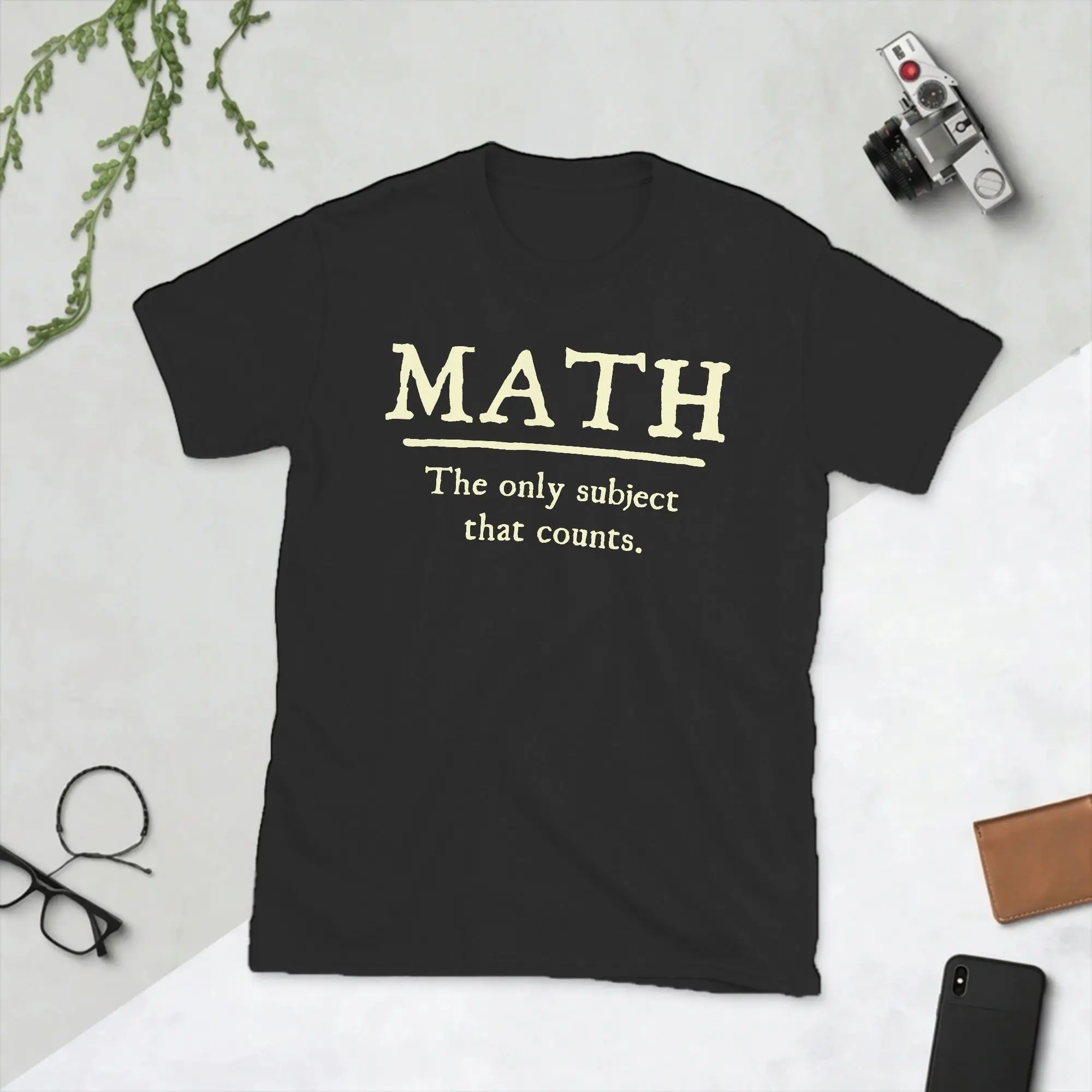 Math The Only Subject That Counts T-Shirt for Men Teacher School Mathematics Vintage Tee Shirt Short Sleeve T Shirt Clothes