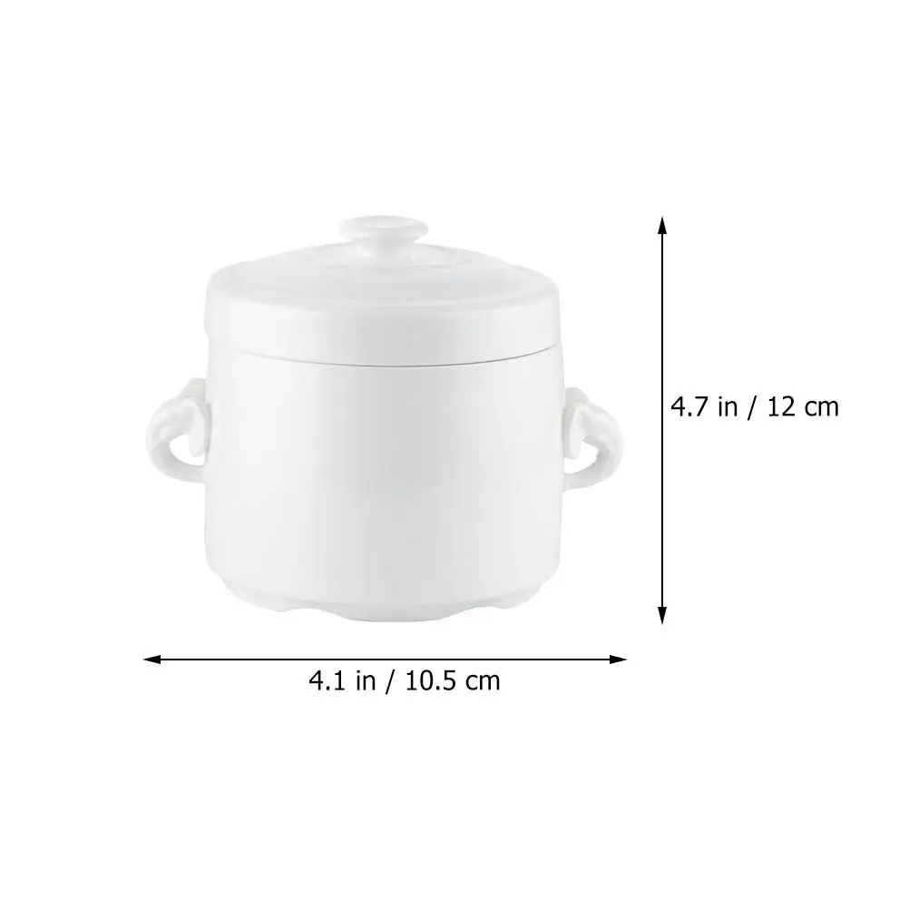 1Pcs Elegant Ceramic Steaming Bowl with Handle Heat Resistant Easy Clean Sturdy Soup Cup for Family Restaurant Study Outdoor Use