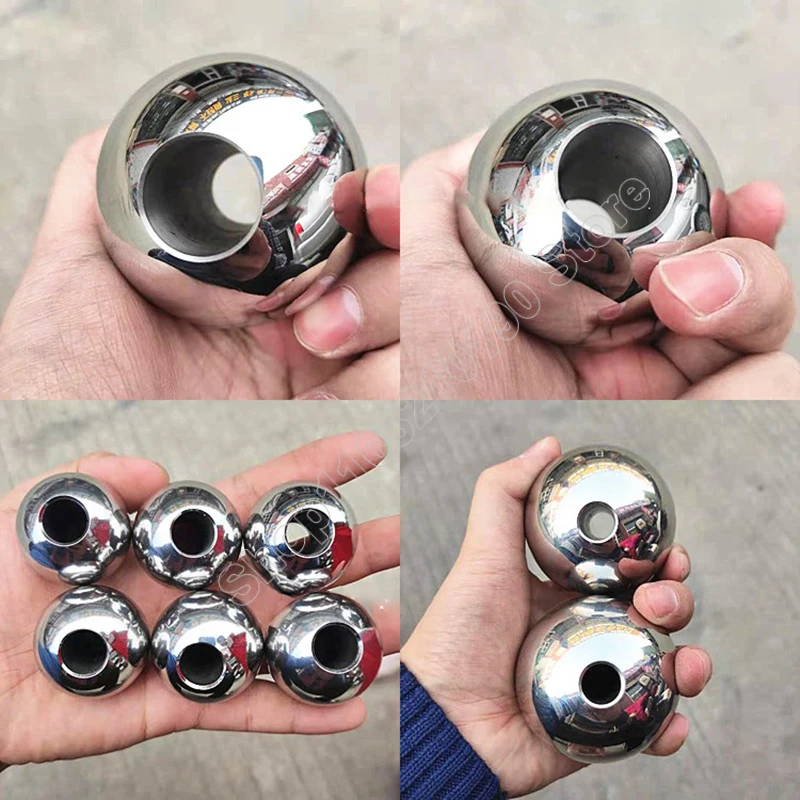Stainless Steel Bead 22-60mm Metal Ball Big Hole Loose Spacer Beads For Earrings Jewelry Making Diy Beading Bracelets Necklace