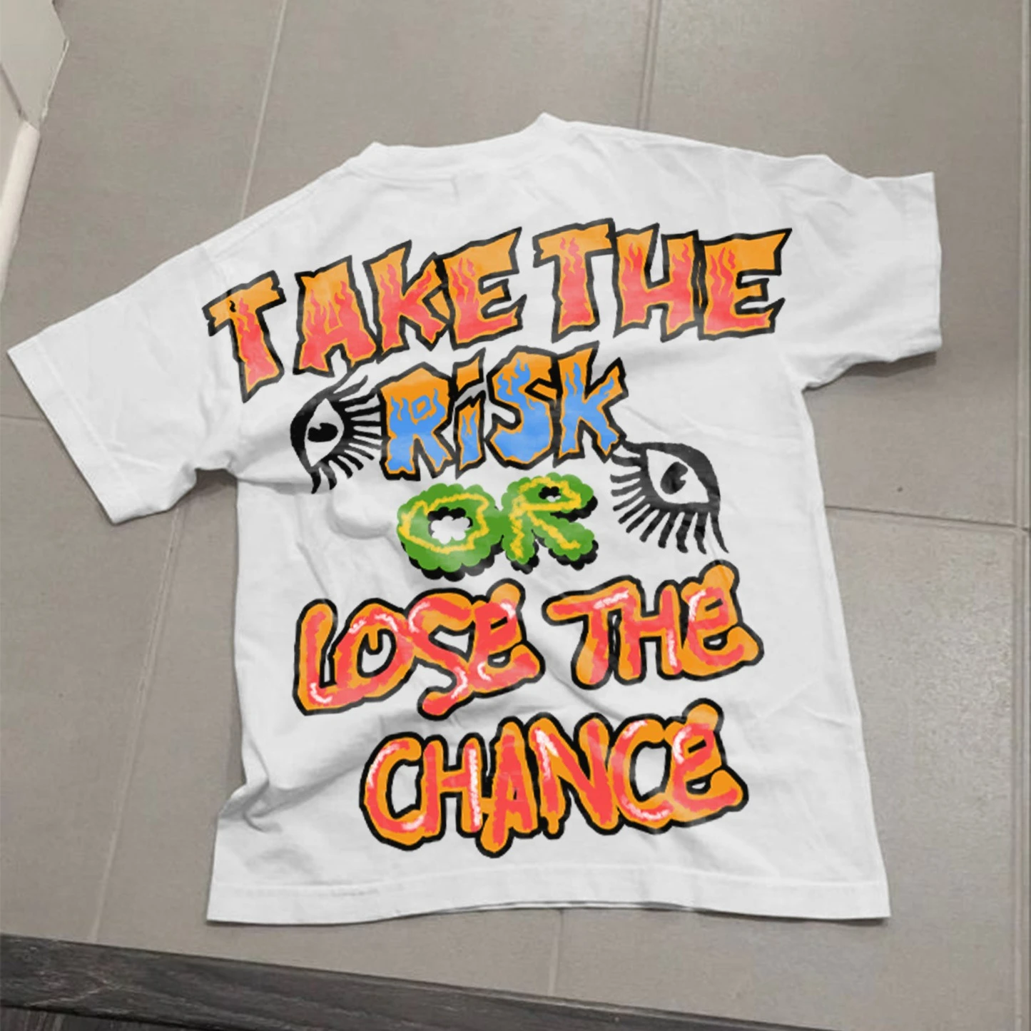 

Мужская футболка с графическим принтом «Take The Risk» или «Lose The Chance», летняя футболка большого размера с короткими рукавами Y2K, уличная женская одежда, топы