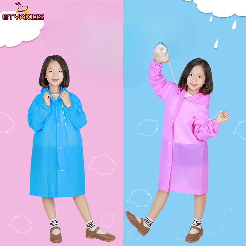 1Pcs Cartoon Duck Frog Raincoat for Children Kids Waterproof Baby Rain Coat Rainwear Boys Girls Raincoats Apron 100~145cm Height