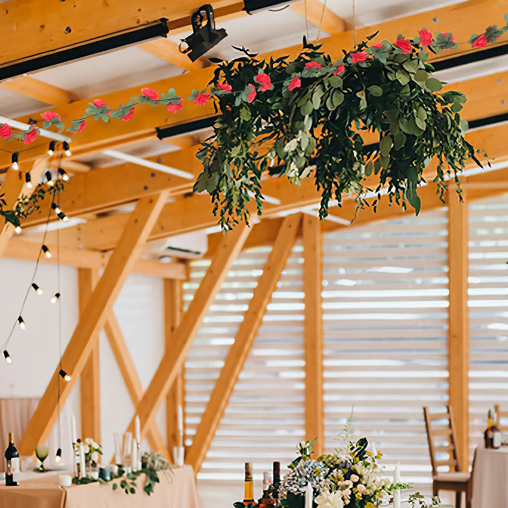 

4pcs Vine Flower for Fence Home Decor Lightweight Rose Artificial Rose Vine Stylish Colors Indoor Outdoor Use