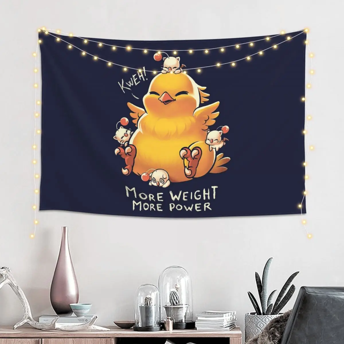 Funny Fat Chocobo - Big Power Tapestry Art Wall Hanging Aesthetic Home Decoration Tapestries for Living Room Bedroom Dorm Room