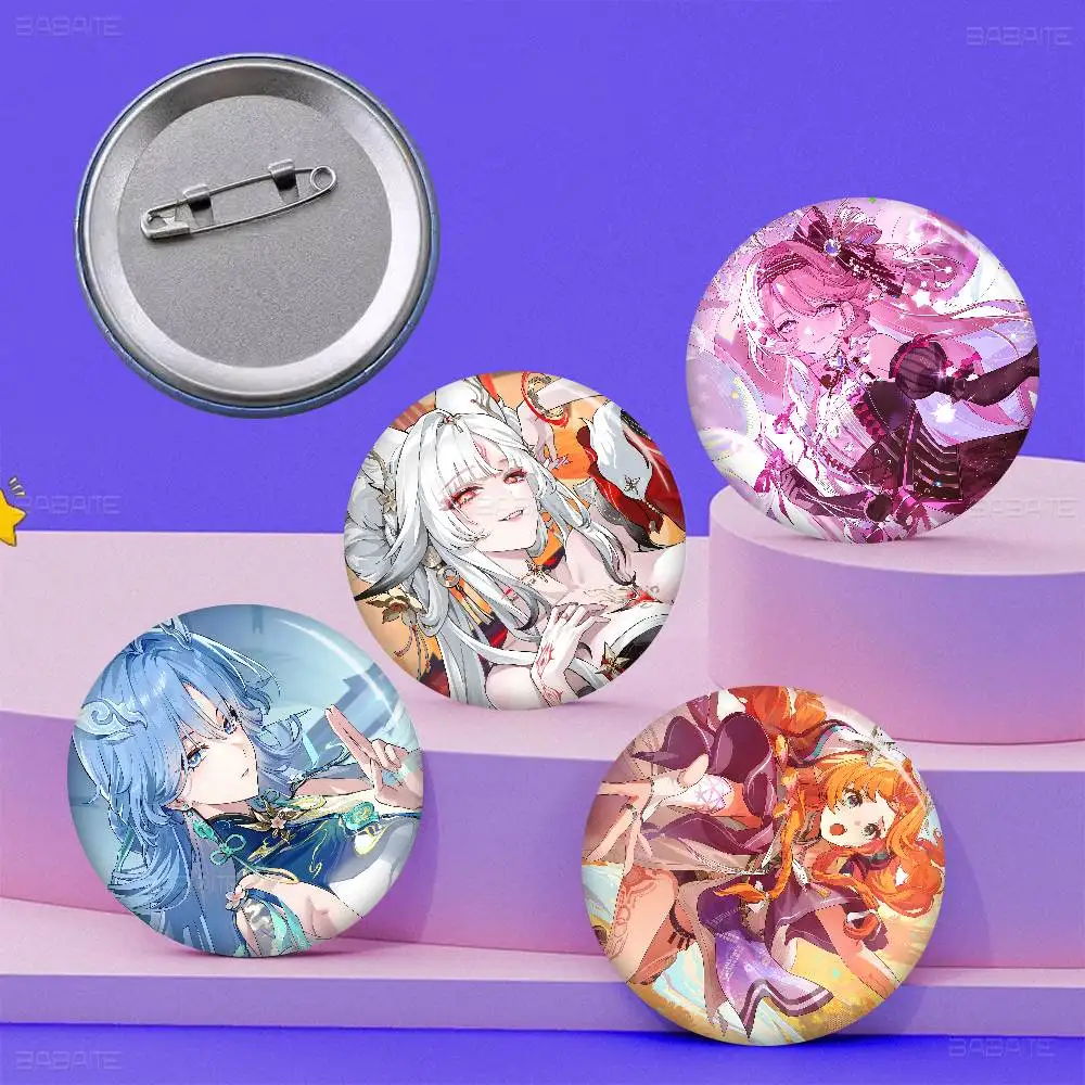 Game Anime Wuthering Waves Soft Button Pin Bright Printed Icon Gift For Friends Badge Collar Brooch Lapel Pin Metal