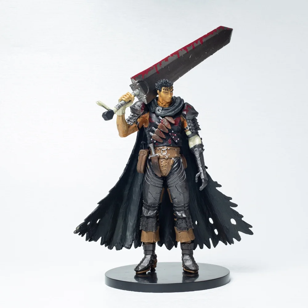 Фигурка аниме-персонажа Берсерка, Guts Black Swordsman Battle Damage, витражная версия крови, фигурка, модель, украшение для рабочего стола