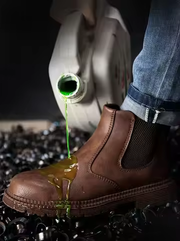 Waterproof Safety Work Shoes For Men Chelsea Steel Head Leather Boots Male Footwear Indestructible Construction Security Boots