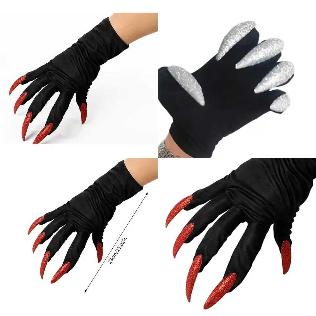 

R1WE Gloves With Nails long claw Gloves Long Gloves Halloween Gloves Halloween Prank prop