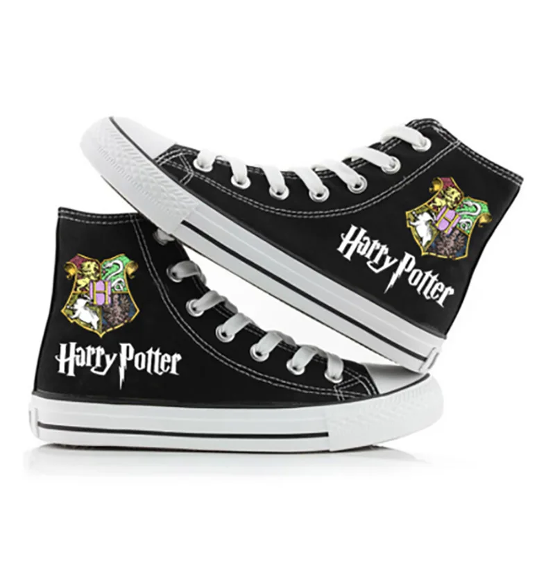 New Arrivals Harri Potter Anime Casual Student High Top Versatile Canvas Shoes Hogwarts Badge Men\'s & Women\'s Shoes Couple Gifts