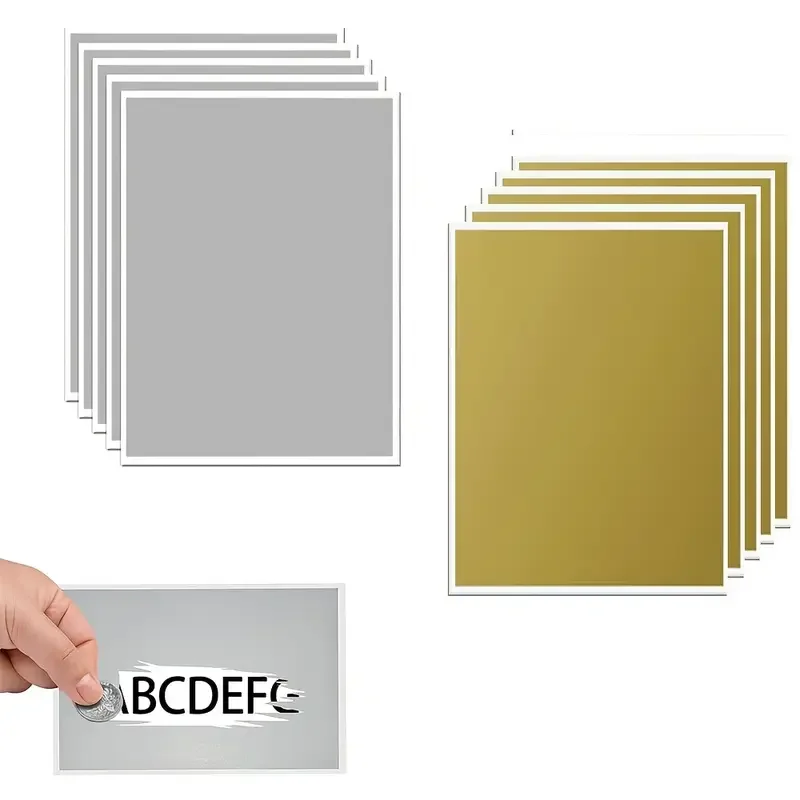5 Stück 8,5 x 11 Zoll Vollformat-Rubbelaufkleber für Geschäftsspiele, Partys, Belohnungen, Rubbelkarten mit Folienbeschichtung – Detail 2