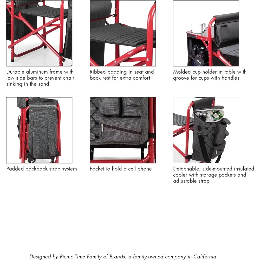 Fusion Camping Chair with Side Table and Soft Cooler Beach Chair for Adults Lawn Chair Supplies Foldable Outdoor Furniture