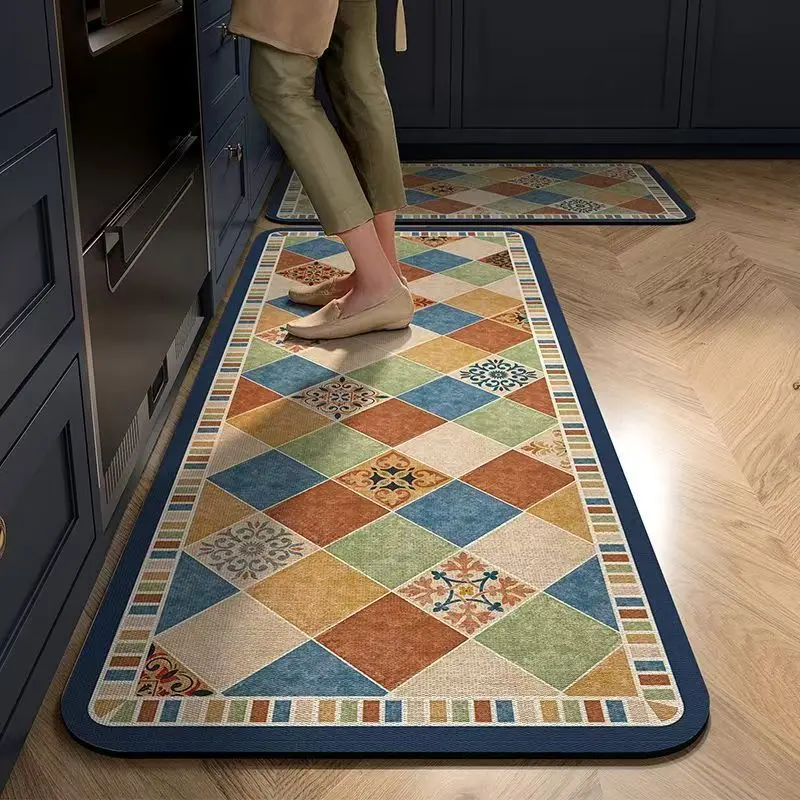 Simple and abstract lines, dirt-resistant floor mat, entry mat with wire ring for anti-slip function