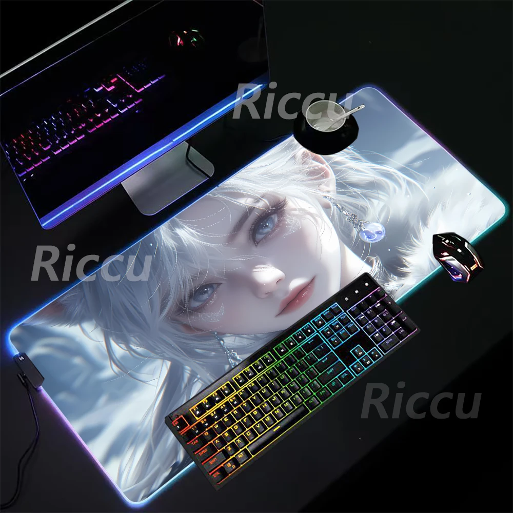 

Many people like it Cute and beautiful girl PC High definition print RGB Mouse Pad Desktop games XXL size accessories mouse pad