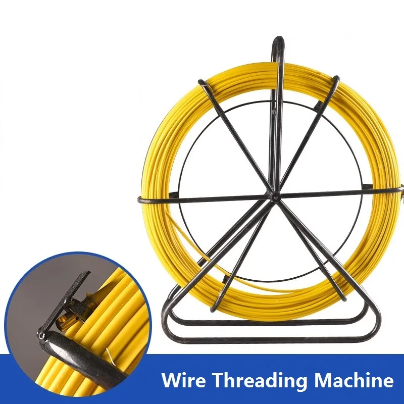 

4/5/7mm Electrician Wire Threading Machine Fiberglass Wire Cable Running Rod Fish Tape Rodder Cable Unclogger Leader 50m/100m