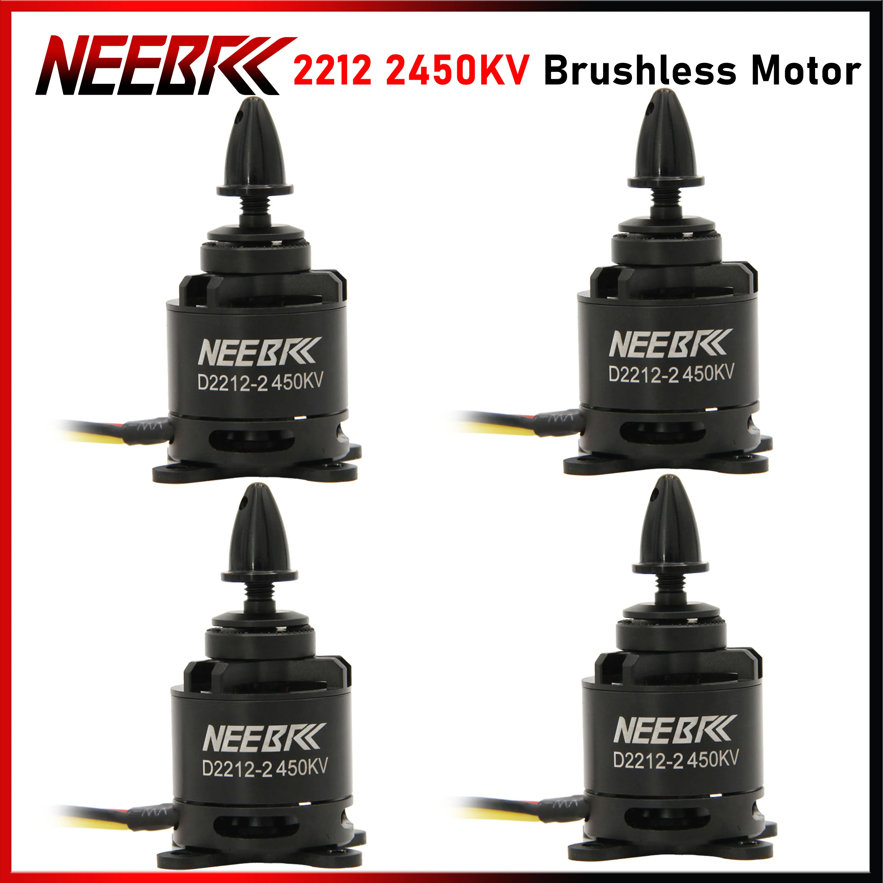 

NEEBRC 2212 2450KV Brushless Motor Outrunner 2-3S for RC FPV Fix-Wing Drone Plane Aircraft Multicopter 6040 Propeller Controller