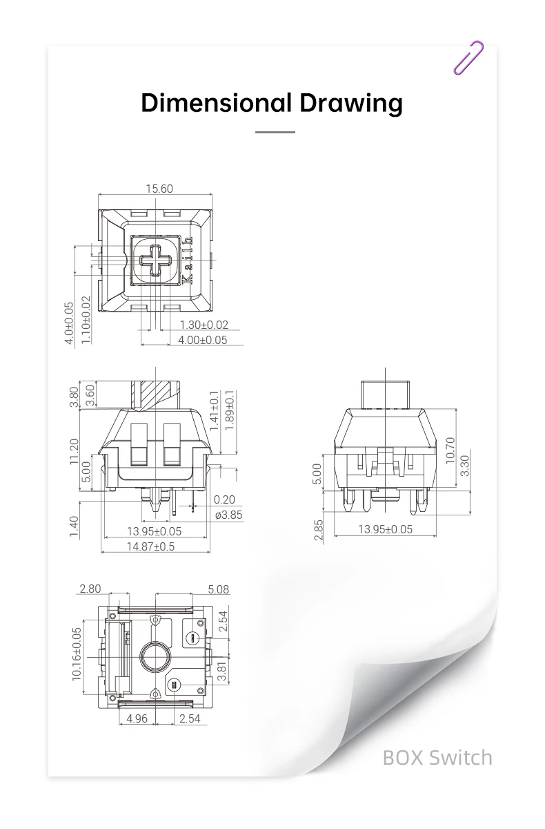 Kailh Box Kristall Marineblau Tastaturschalter Mechanische Tastatur Heavy Handfeel IP56 DIY Spiel Clicky Switches – Detail 7