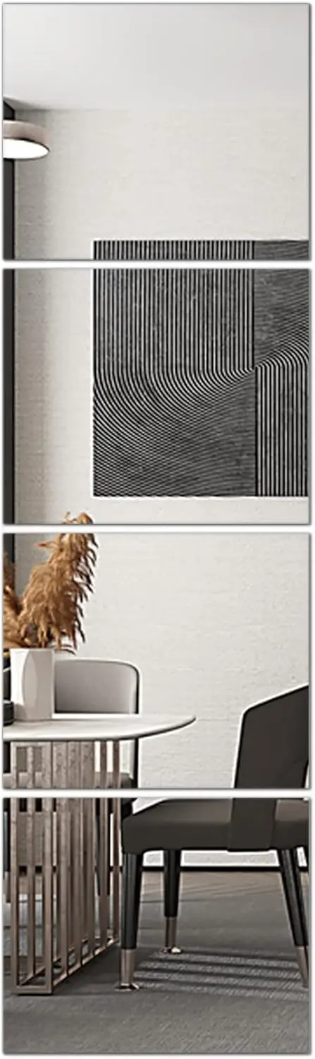 

Frameless Full Length Wall Mirror Tiles, 14'' x 12'' 4PCS for Bedroom, Home Gym, Door Decor