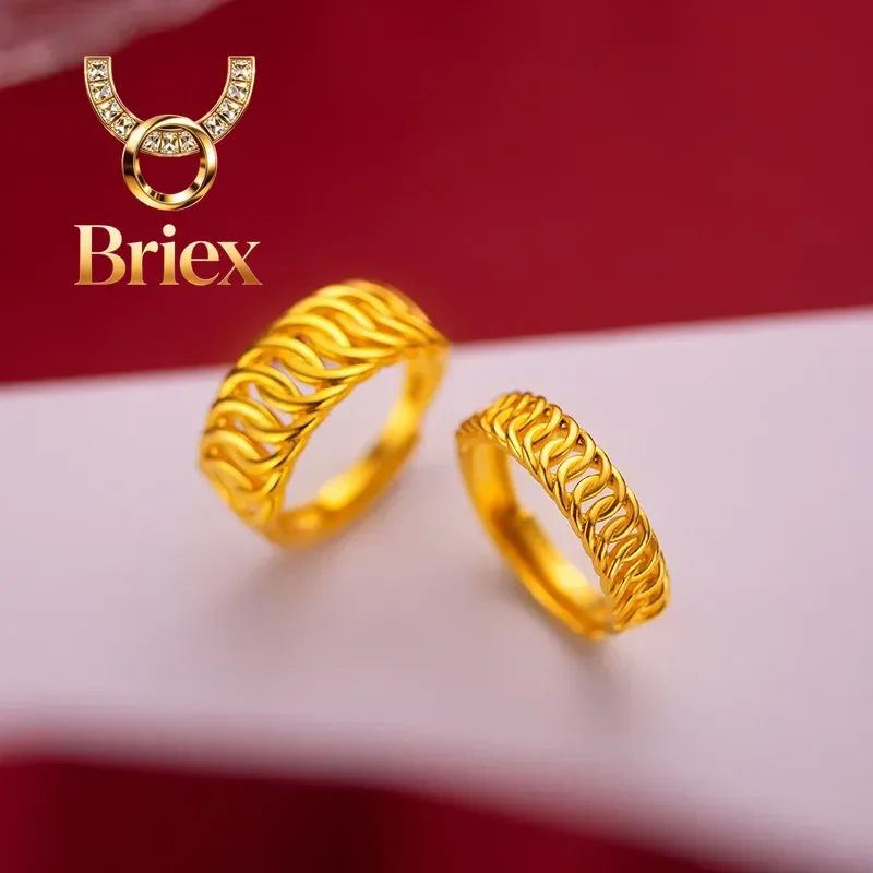 Briex Jewelry AU999 Pure Gold Seiko Boss Ring - Fashionable All - match Real Gold Ring, Also for Couples