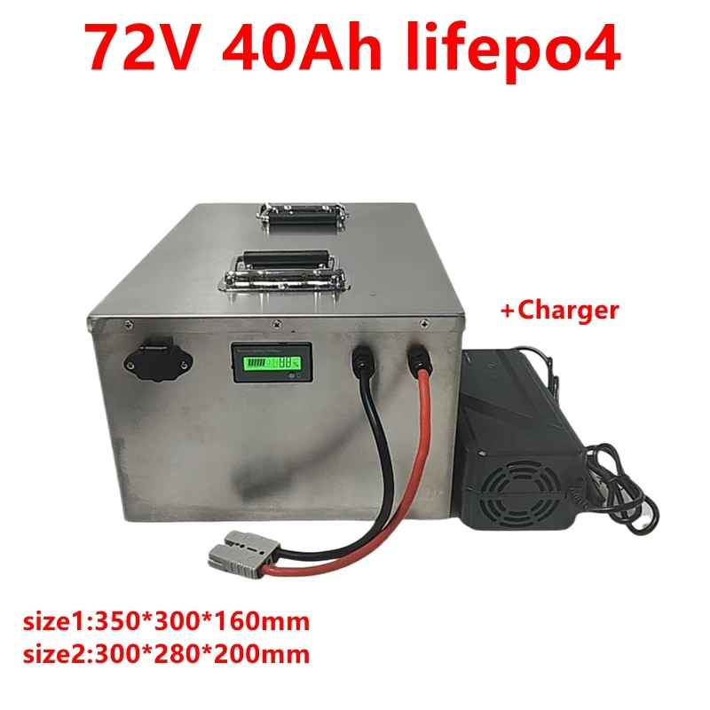 

JJ 24S 72v 40ah lifepo4 lithium phosphate battery pack BMS for 5000w 3500w bicycle bike escooter Forklift vehicle +5A charger