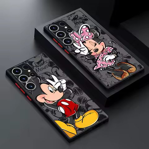 Cool Disney Mickey Minnie Matte Case for Samsung Galaxy S24Ultra S23 S25 Ultra S20 FE S21 S22 Plus S10 S9 S23 5G Phone Cover
