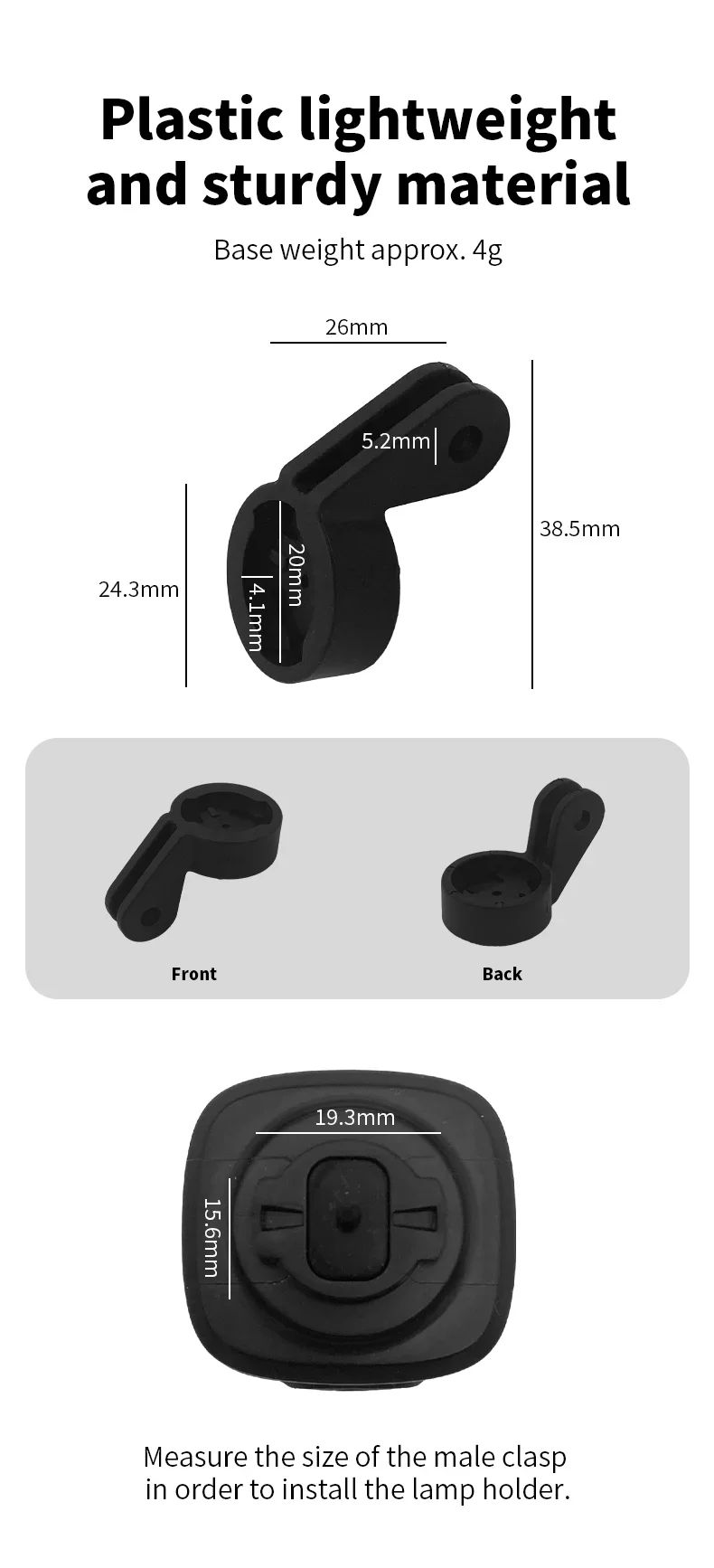 RRSKIT Halter Für GOPRO Für Magicshine RN120 Rücklicht Halter Doppel Loch Adapter Sitzkissen Bogen Montage Halterung Zubehör – Detail 4