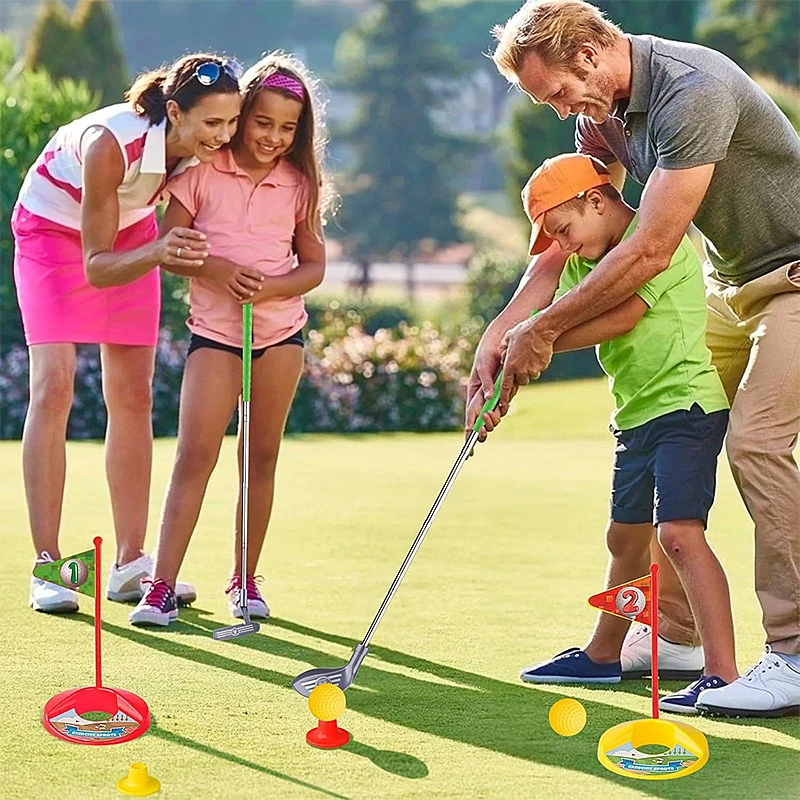 1set children's golf club set outdoor sports toys sports games competitive indoor interactive retractable golf club set toys