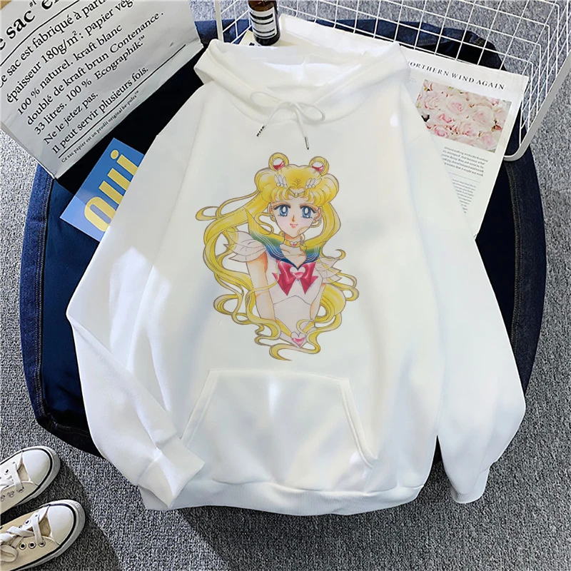 New Sailor Moon Hoodies Women Kawaii Cartoon Printed Sweatshirts Hoodie Cute Casual Sporty Long Sleeves Winter Clothes Women