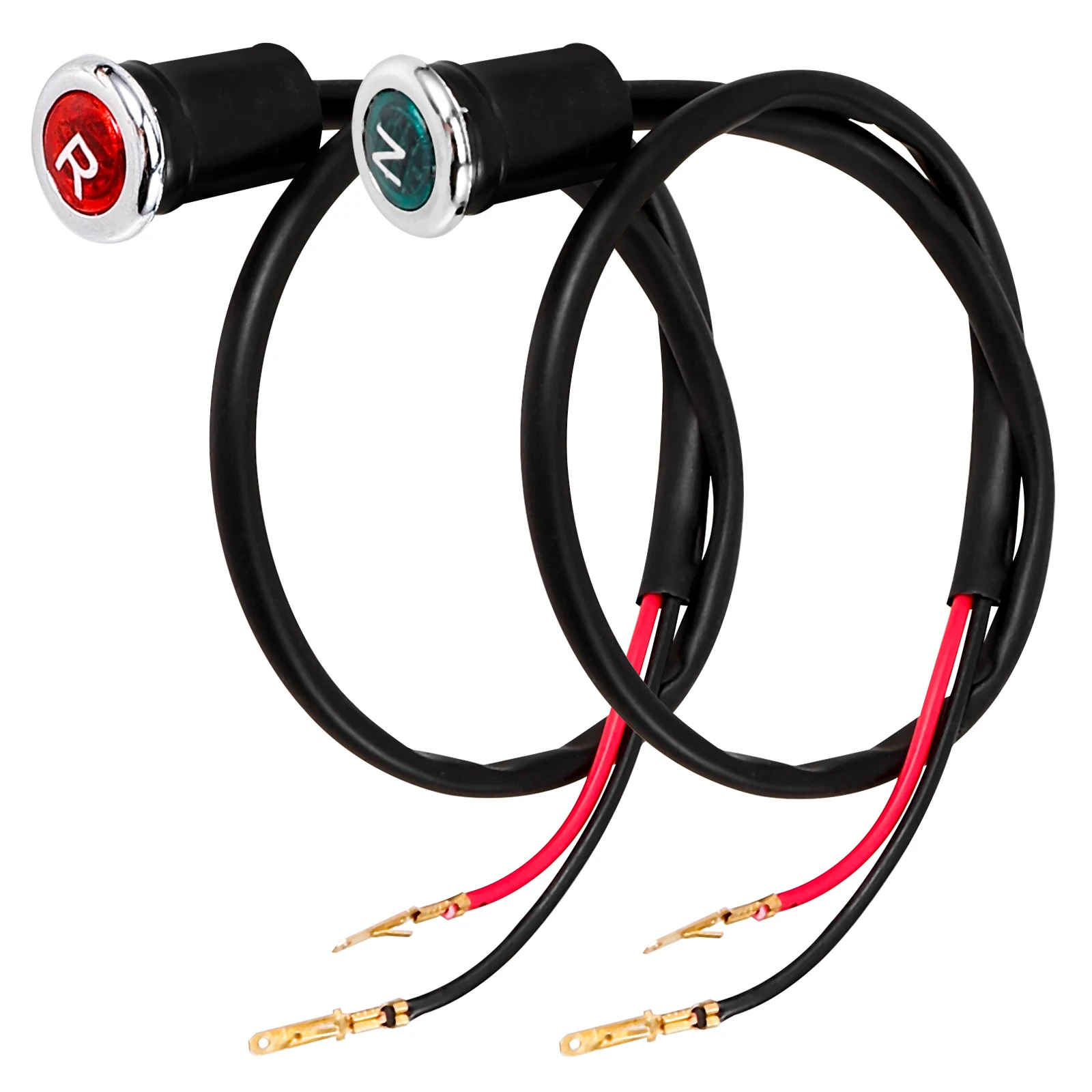 

1 Pair Red Diode Indicator Lights R/ Position Reverse Neutral Motorbike Motorcycle ATV Steering Accessories