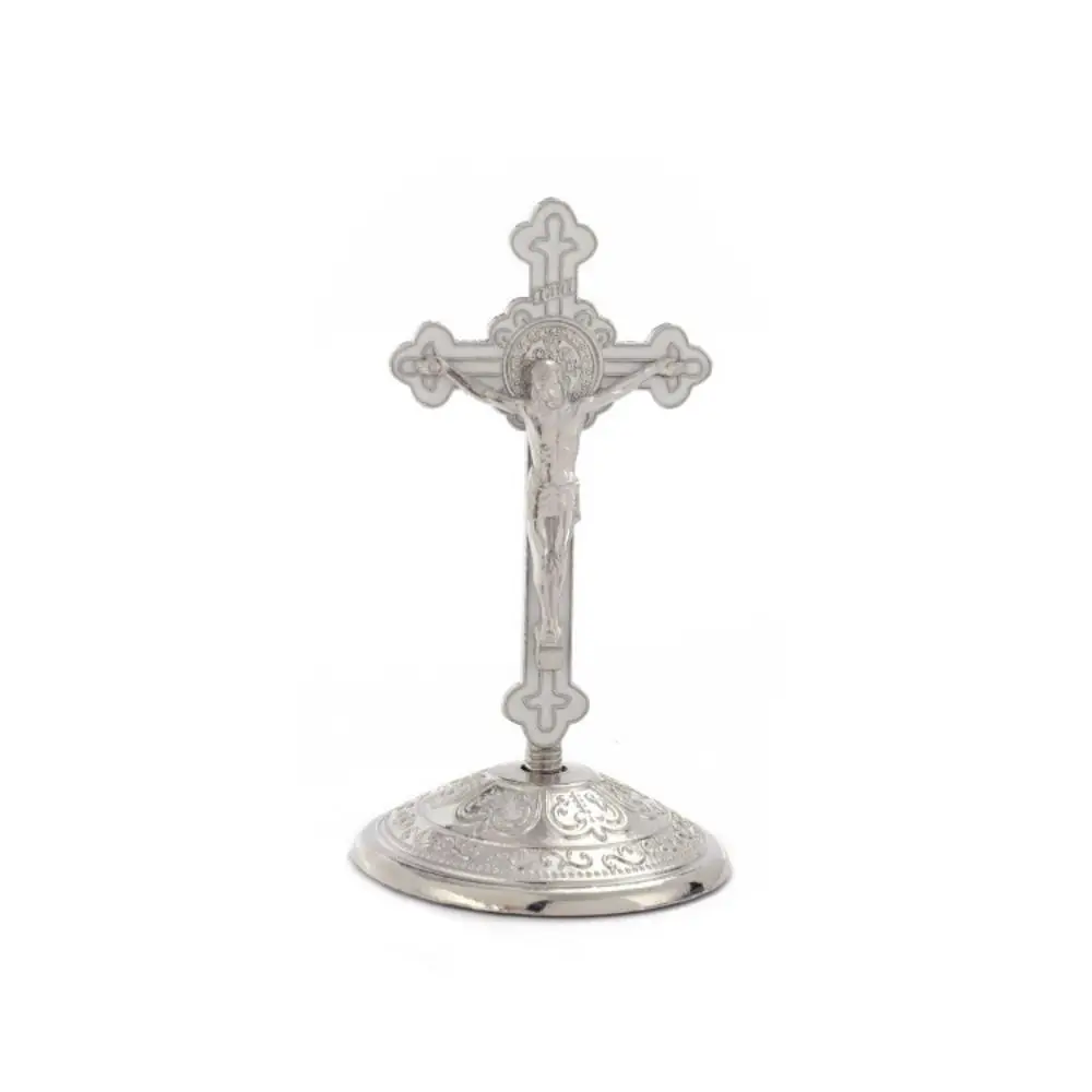 

Retro With Stand Church Cross Ornaments Handmade Craft Alloy Cross Ornaments Religious Plated Gold Statue Church