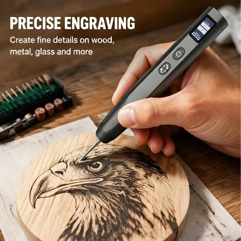 62KD Rechargeable Electric Engraving Pen Set, 42 in 1 Handheld Detail Tool with Metal Body for Craft Projects, Model Making, and