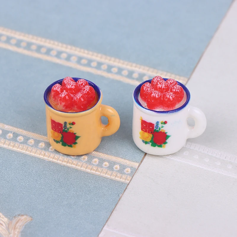 Set di cibo da gioco in miniatura: decorazioni per casa delle bambole da 5 pezzi con mini cupcake e bacino smaltato, accessori per giocattoli per bambole.
