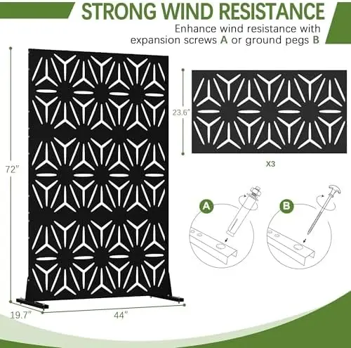 Metal Privacy Screen Outdoor 72