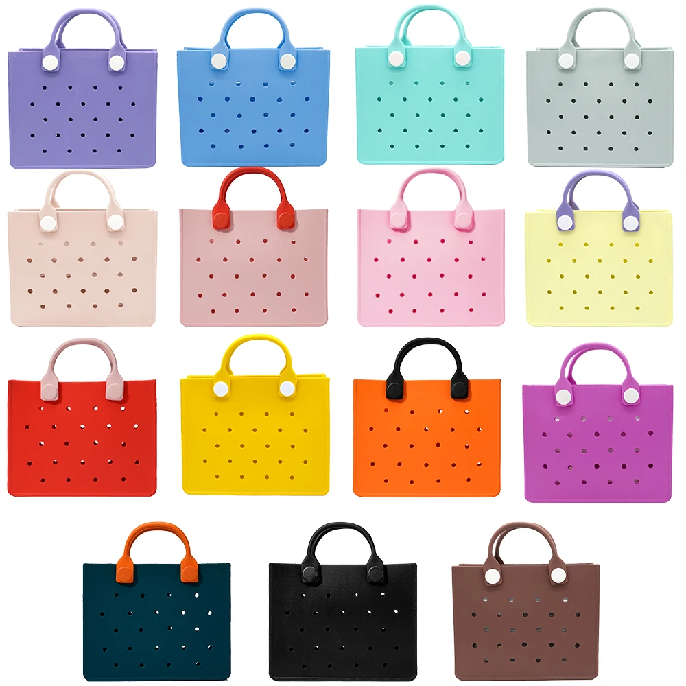 Summer Fashion Women's Handbag Colorful Tote Beach Bag fit Personalized Bag Charms New Pink Hand Bag for Women Travel Lady Bag