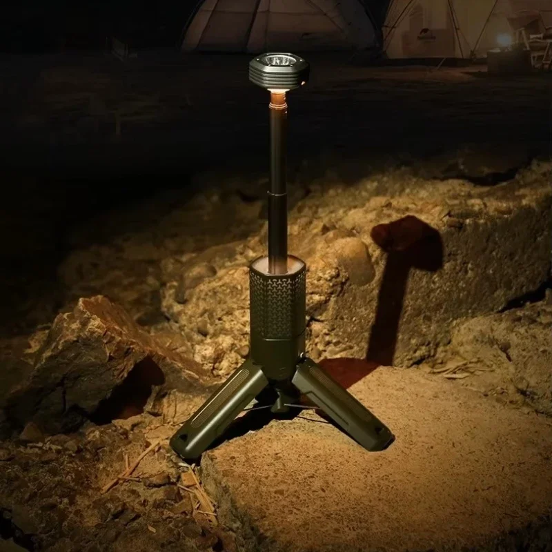 Telescopic and Collapsible Camping Lights with 2 Light Sources 4 Modes Rechargeable 3.6V 10000mAh Battery Camping Lamp