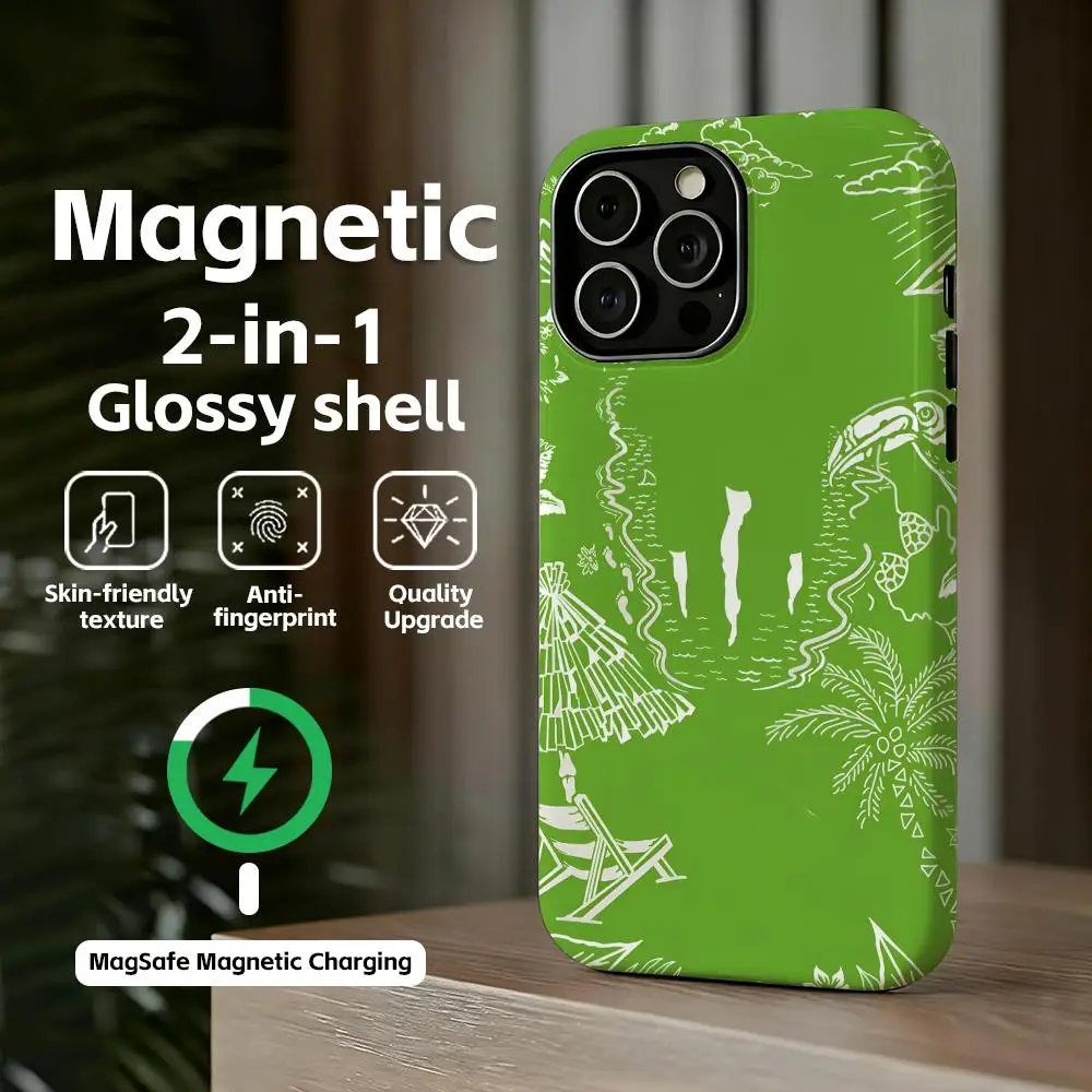 M-MonsterES Modisches Design Handyhülle Magnetische Energy-Drink 2-in-1 Glänzende Schale für iPhone17 16e 16 15 14 13 12 11Pro Max Plus