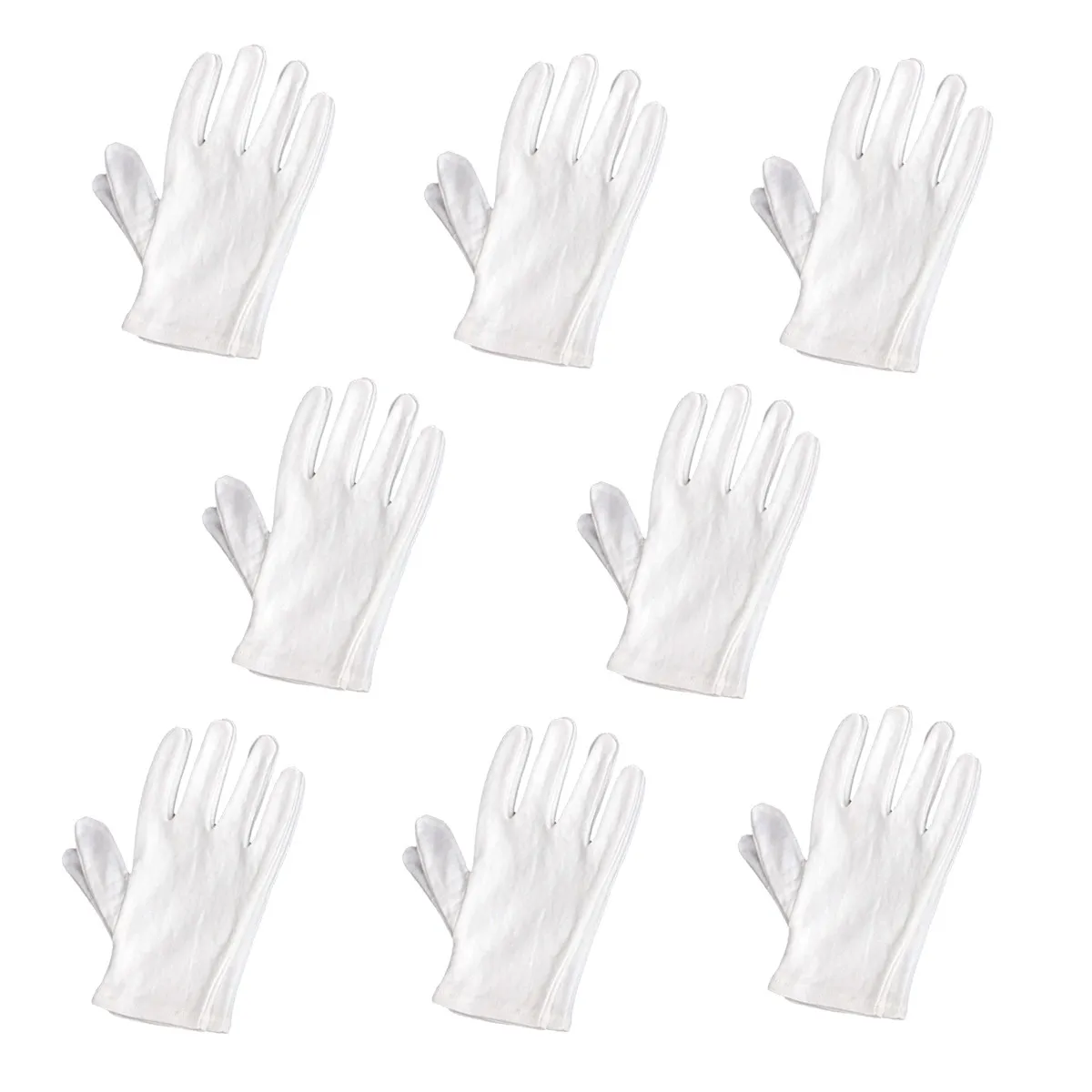

8Pairs White Nylon Gloves Lightweight Protective Film Handling Gloves Anti Fingerprint Finger Oil for Slides Pictures Coins Easy
