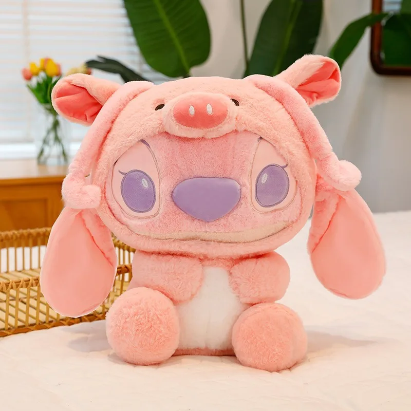 

MINISO 60 см, трансграничная новая трансформация: плюшевая игрушка Stitch Angel, детская успокаивающая кукла трансформируется в панду