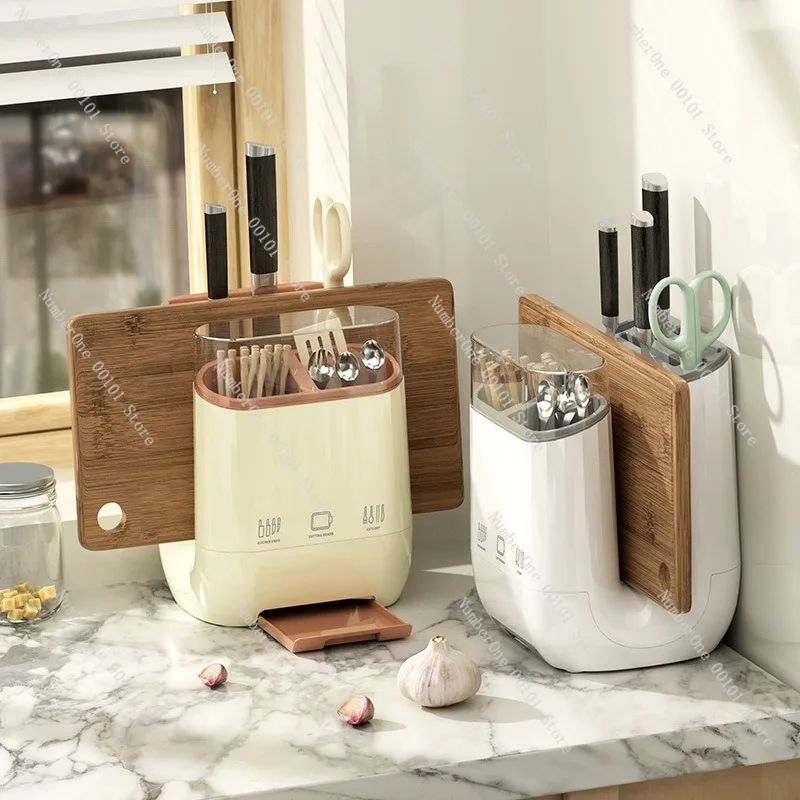 Kitchen Knife Rack, Household Cutting Board Storage Rack, Countertop Draining Chopstick Holder, Integrated Kitchen Organizer