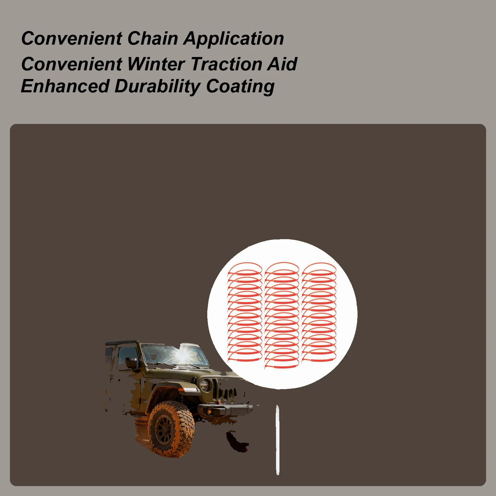 

Snow Chains Foldable Lightweight Full Coverage Tool Reusable Tire Chains For Vehicle Automotive Trucks SUVs Winter Outdoor