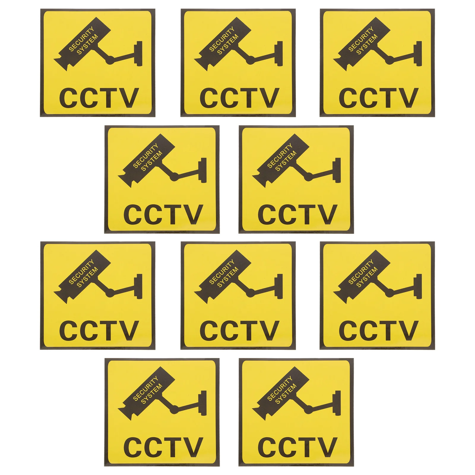 10 Pcs Monitor Warning Stickers Video Surveillance Sign School Office Signs Decal