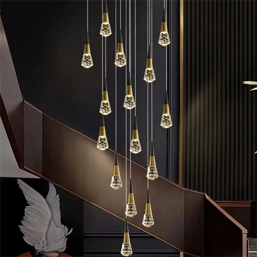 مصباح معلق من الأكريليك على شكل فقاعات LED متكامل باللون الأسود والذهبي، تركيبات إضاءة جزيرة غرفة الطعام الحديثة المضيئة