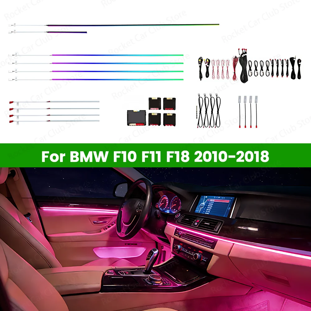 

For BMW 5 Series F10 F11 F18 2011-2017 Car Screen APP Control LED Decorative Strip Dashboard Atmosphere Lamp LED Ambient Light