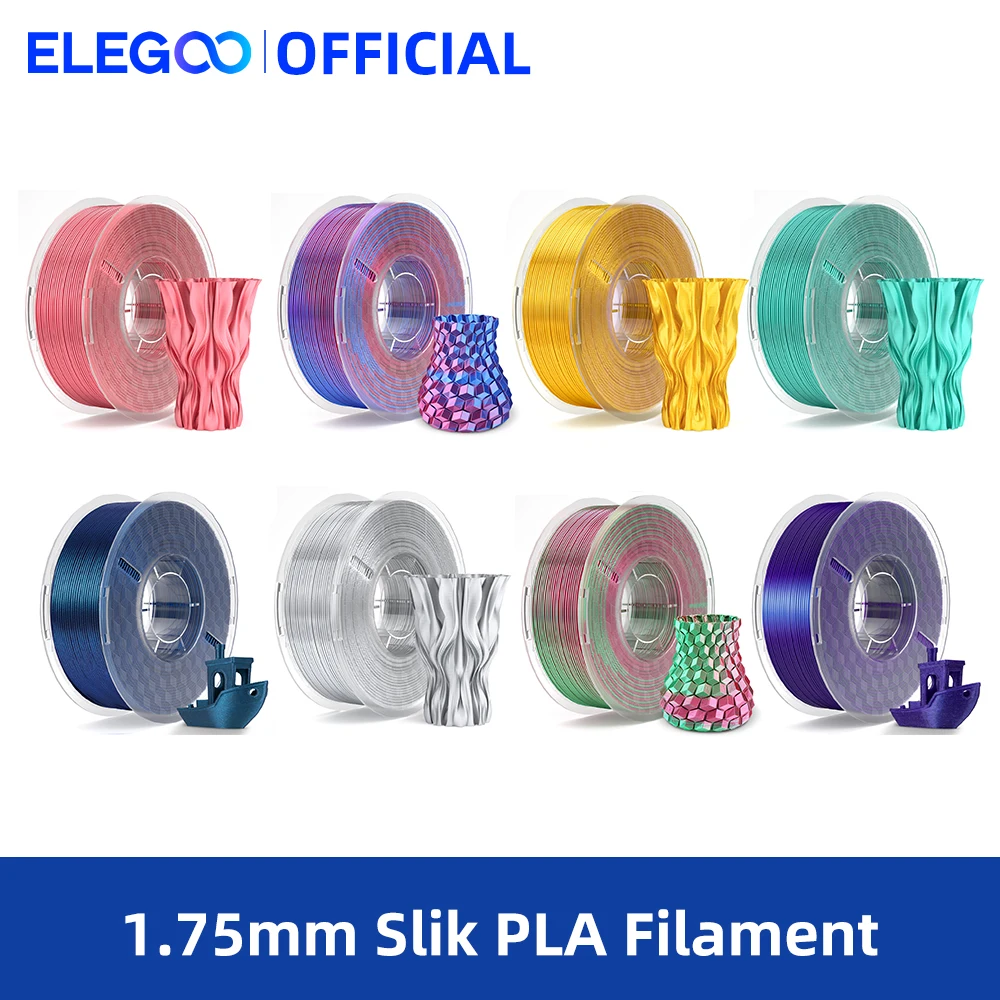 ELEGOO Silk PLA Filament 1.75mm 1KG,3D Printer Filament 1kg Gold Silver Fits for Most FDM 3D Printers