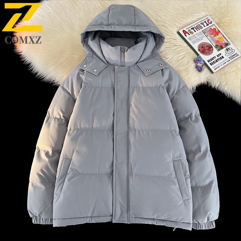 سترة COMXZ للرجال مملوءة في الهواء الطلق كاجوال بقلنسوة للمغامرة سترة سميكة ودافئة موضة السفر سترات شتوية مقاومة للبرودة